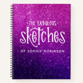 Elegant Glitter Sketchbook Paars Pink Notitieboek (Voorkant)