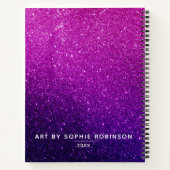 Elegant Glitter Sketchbook Paars Pink Notitieboek (Achterkant)