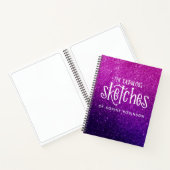 Elegant Glitter Sketchbook Paars Pink Notitieboek (Binnen)