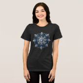 Elegant Glitter Snowflake Christmas  Tri-Blend Shirt (Voorkant volledig)