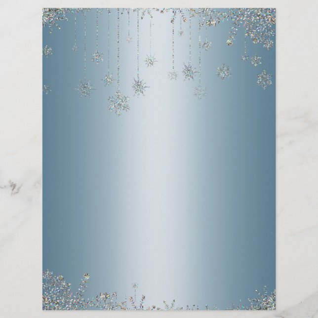 Elegant glitter snowflakes letterhead (Voorkant)