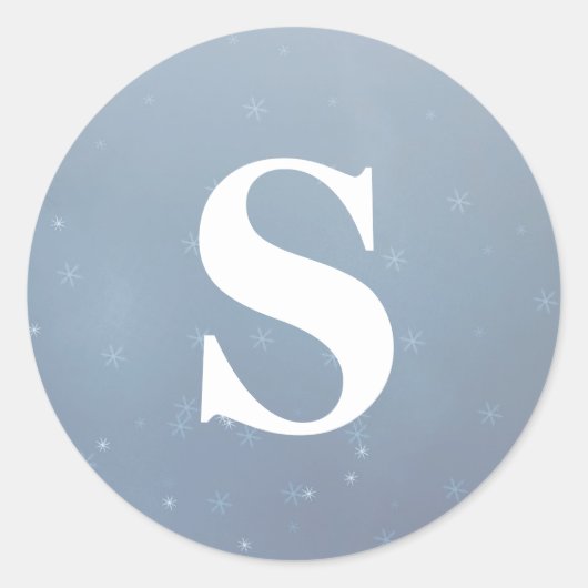 Elegant Glitter Snowflakes Monogram Envelopzegel Ronde Sticker (Voorkant)
