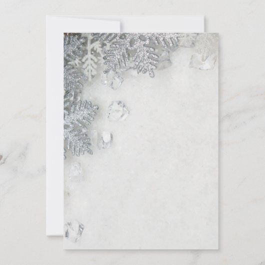 Elegant Glitter Snowflakes Pine Cones Sweet 16 Kaart (Achterkant)