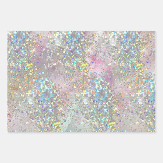 Elegant glitter Sparkle Confetti Modern Roze Inpakpapier Vel (Voorkant)