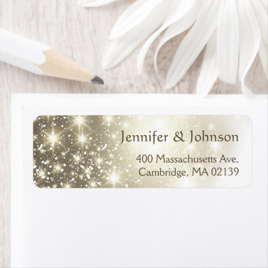 Elegant Glitter Sparkles Wedding Etiket (Insitu)