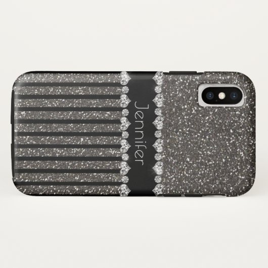 Elegant Glitter Speciaal iPhone X Hoesje (Achterkant (horizontaal))