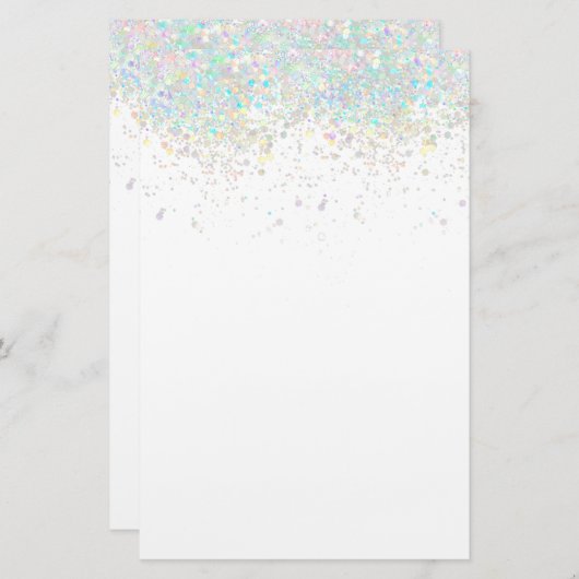 Elegant glitter-station 5,5 x 8,5 inch briefpapier (Voorkant / Achterkant)