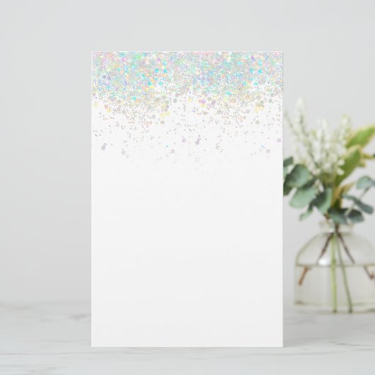 Elegant glitter-station 5,5 x 8,5 inch briefpapier (Staand voorkant)