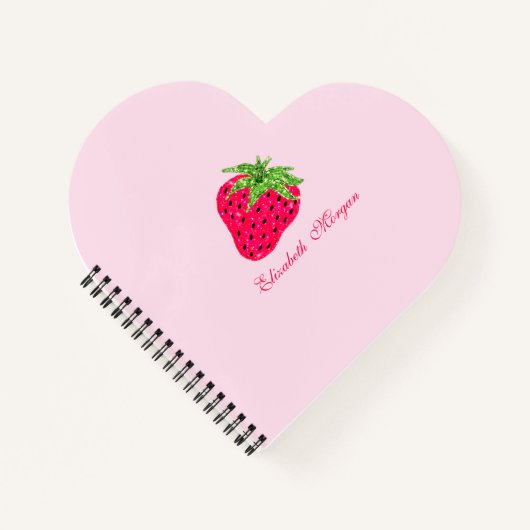 Elegant Glitter Strawberry Notitieboek (Voorkant)