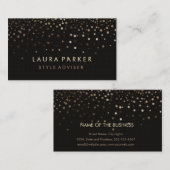 Elegant Glitter Subtle Black Faux Achtergrond Visitekaartje (Voorkant / Achterkant)