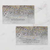 Elegant Glitter Subtle Black Faux Confetti Visitekaartje (Voorkant / Achterkant)