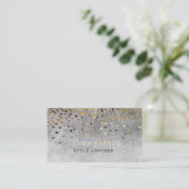 Elegant Glitter Subtle Black Faux Confetti Visitekaartje (Staand voorkant)