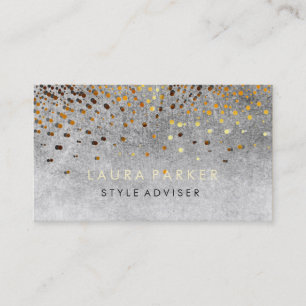 Elegant Glitter Subtle Black Faux Confetti Visitekaartje