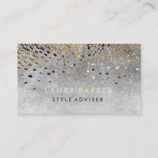 Elegant Glitter Subtle Black Faux Confetti Visitekaartje (Voorkant)