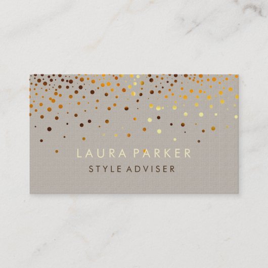 Elegant Glitter Subtle Cream Faux Achtergrond Visitekaartje (Voorkant)