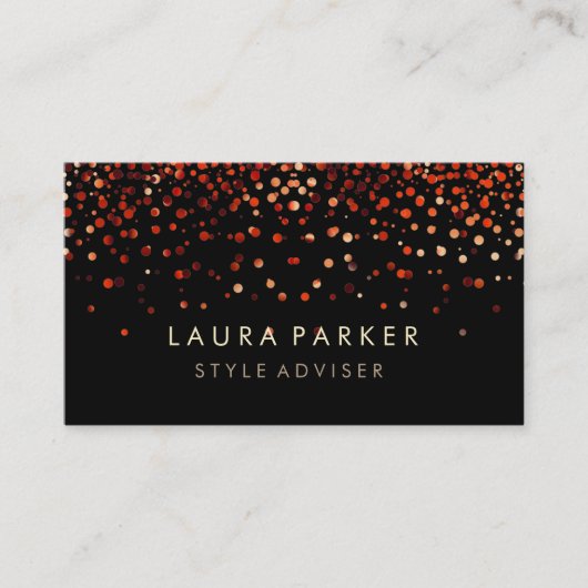 Elegant Glitter Subtle Red Faux Achtergrond Visitekaartje (Voorkant)
