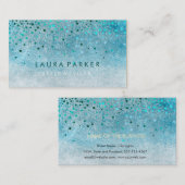 Elegant Glitter Subtle Sky Blue Faux Confetti Visitekaartje (Voorkant / Achterkant)