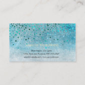 Elegant Glitter Subtle Sky Blue Faux Confetti Visitekaartje (Achterkant)