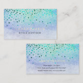 Elegant Glitter Subtle Sky Blue Faux Confetti Visitekaartje (Voorkant / Achterkant)