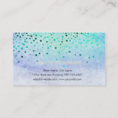 Elegant Glitter Subtle Sky Blue Faux Confetti Visitekaartje (Achterkant)