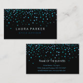 Elegant Glitter Subtle Zee Blue Faux Background Visitekaartje (Voorkant / Achterkant)