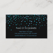 Elegant Glitter Subtle Zee Blue Faux Background Visitekaartje (Achterkant)