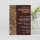 Elegant Glitter Surprise party Goud 68ste verjaard Kaart (Staand voorkant)