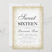 Elegant Glitter Sweet 16 Witte Verjaardag Kaart (Voorkant)