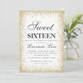 Elegant Glitter Sweet 16 Witte Verjaardag Kaart (Staand voorkant)