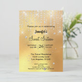 Elegant glitter Sweet Sixteen Kaart (Staand voorkant)