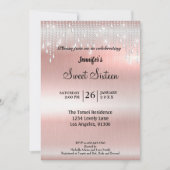 Elegant glitter Sweet Sixteen Kaart (Voorkant)