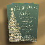 Elegant Glitter Tree Green Kerstparty Kaart<br><div class="desc">Elegant Kerstmis/Wedding/Dinner Party Uitnodiging sjabloon met mousserende kerstboom. Druk uw vrienden met dit verfijnde en elegante uitnodigingsontwerp. Volledig aanpasbaar!</div>