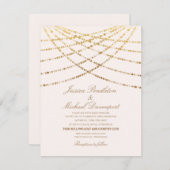 Elegant Glitter Twinkle Lights Cream White Wedding Kaart (Voorkant / Achterkant)