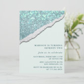 Elegant Glitter uitnodigingen 72ste verjaardag Gla (Staand voorkant)