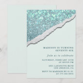 Elegant Glitter uitnodigingen 76ste verjaardag Spa (Voorkant / Achterkant)