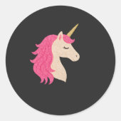 Elegant Glitter Unicorn with Sparkle Style Ronde Sticker (Voorkant)