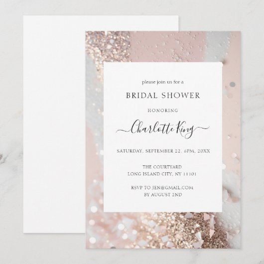 Elegant glitter Vrijgezellenfeest Kaart (Voorkant / Achterkant)