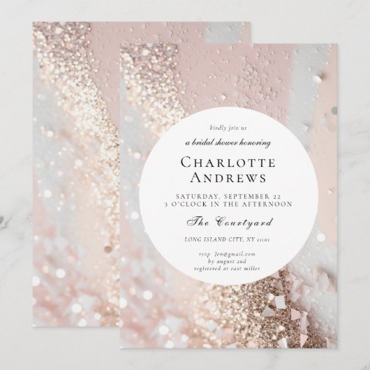 Elegant glitter Vrijgezellenfeest Kaart (Voorkant / Achterkant)