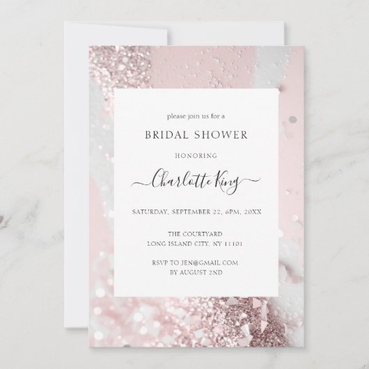 Elegant glitter Vrijgezellenfeest Kaart (Voorkant)