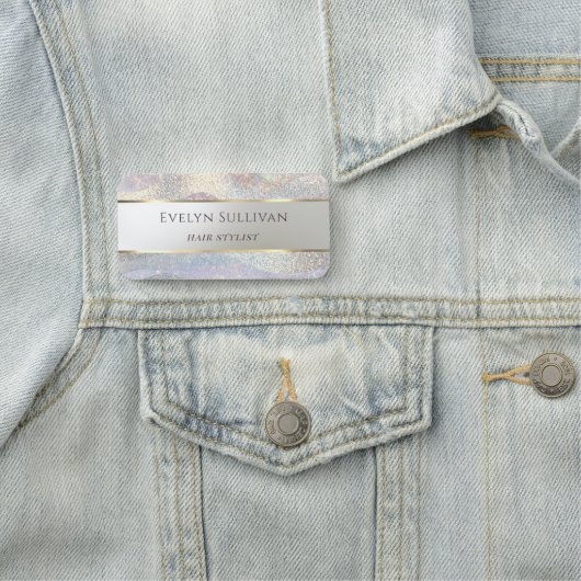 Elegant glitter waterverf golft name tag (In situ)