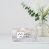 Elegant glitter waterverf golft visitekaartje (Staand voorkant)