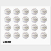 Elegant glitter waterverf golven bedankt ronde sticker (Vel)