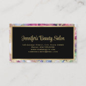 Elegant Glitter Waterverf Marble Gold Foil Visitekaartje (Achterkant)