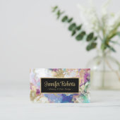 Elegant Glitter Waterverf Marble Gold Foil Visitekaartje (Staand voorkant)