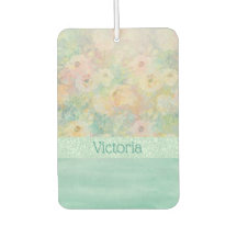 Elegant Glitter Waterverf Name Floral Car