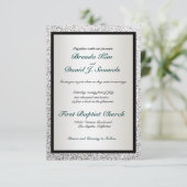 Elegant Glitter Wedding Invitation Kaart (Staand voorkant)
