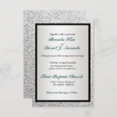 Elegant Glitter Wedding Invitation Kaart (Voorkant / Achterkant)