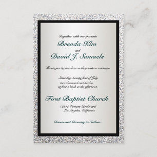 Elegant Glitter Wedding Invitation Kaart