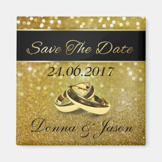 Elegant Glitter Wedding Rings sparen de Magnet van