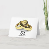 Elegant Glitter Wedding Rings - Thank You Card Bedankkaart (Achterkant)